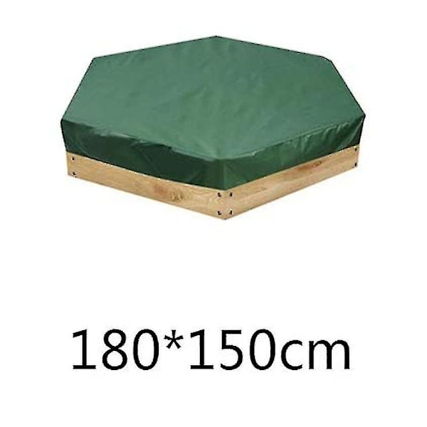 Sandlådeöverdrag Vattentät Dammtät Sandlådepoolskydd Hexagonal Grön Sandlådeöverdrag Med Dragsko [db] 180*150cm