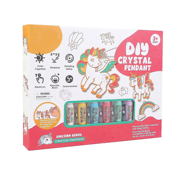 DIY-kristallimaalauksen taide- ja käsityösetti, DIY-kristalliriipussetti, lasten DIY-kristallitimanttimaalaus käsityösetti lahjoiksi [DB] Unicorn