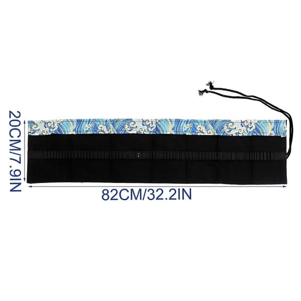 Blyant Roll Up Etui Japansk Stil Bomuld Linned Organizer til Én Taske[DB]