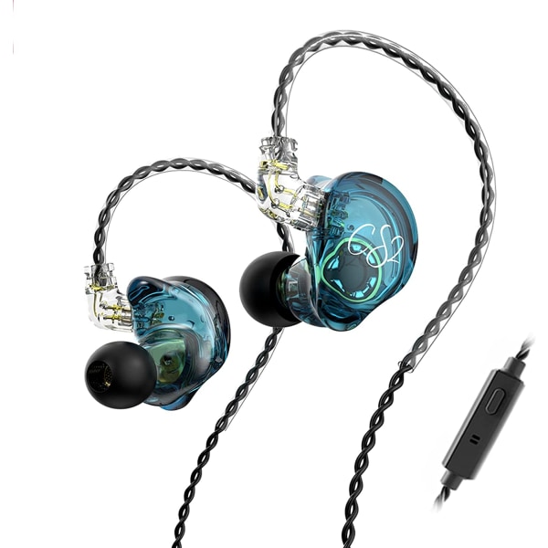 In-ear hovedtelefoner med aftageligt 2-bens kabel, blå