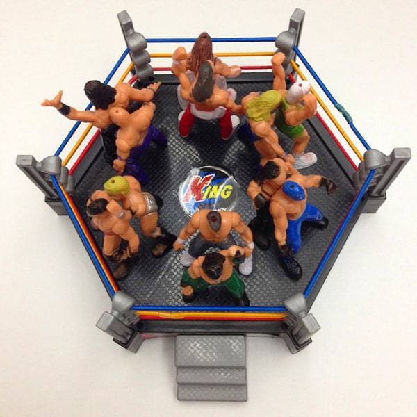 Fornnerg 1 Set Wrestling Playset Realistinen DIY Mini Wrestling Action Figure Play Set lapsille Db