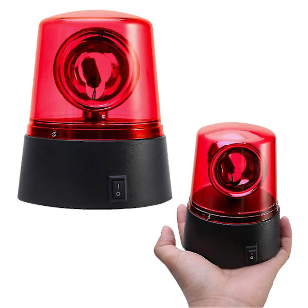 3-tums Nattklubb Scen Effekt Stroboskoplampa Batteridriven 360 Graders Roterande [DB] Red 2PCS