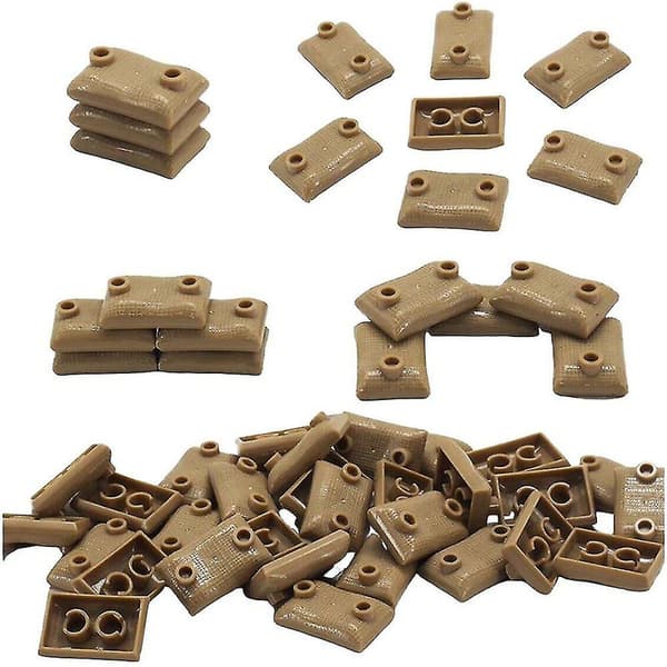 100x Sandsäckar Armésoldat Ww2 Anpassade Byggstenar Passar Db 200Pcs