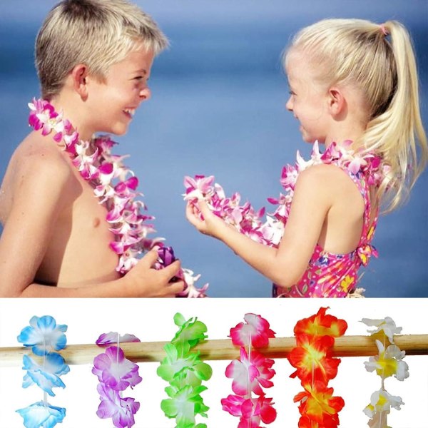 Hawaiian Leis Garland Halsband Set för Sommar Tema Fester