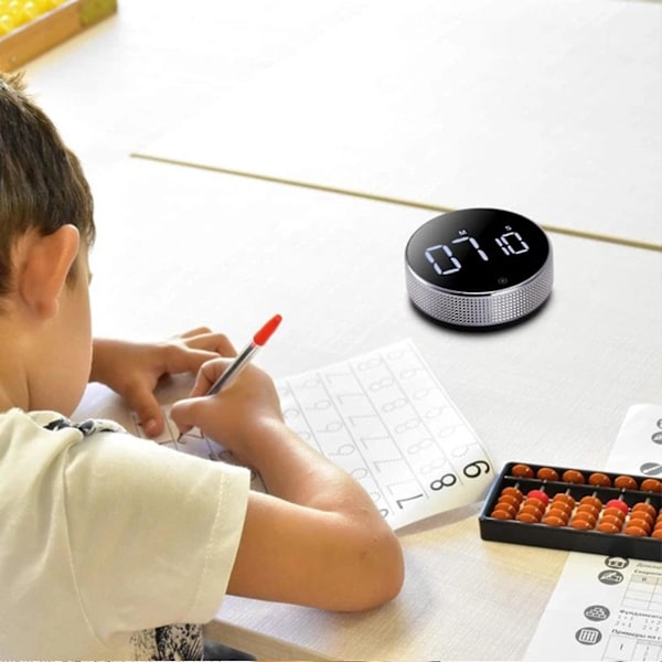LED Digital Kjøkken Timer, Magnetisk Smart Timer med 3 Volumnivåer (Mute-90dB) Magnetisk Timer for Kjøkken og Klasserom, Enkel Betjening for Barn og Eldre Red