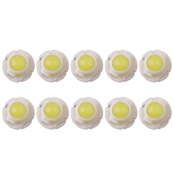 10 stk T3 Led 1smd 12v Bil Instrumentbræt Indikatorlys Indvendig Læselampe Pærer {db} White