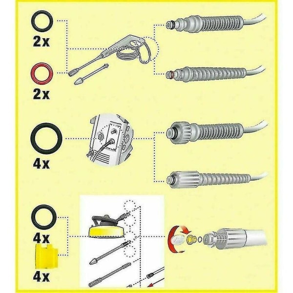 20 stk Karcher K2 K3 K4 K5 K6 K7 Tetningsring O-ring O-ring 2.640-729.0 [DB]