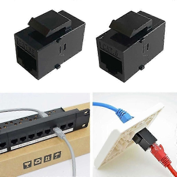 DB 10 kpl Keystone CAT6 CAT5E Suora Läpivienti Keystone Moduulit Adapterikytkimet CAT5E