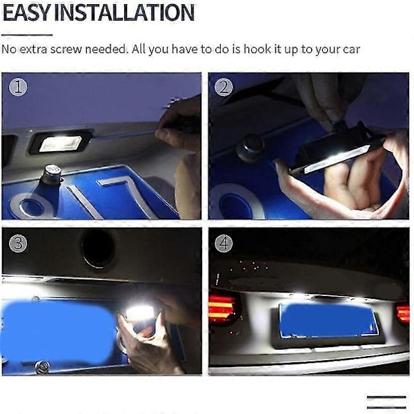 2 st LED-nummerplåtslampor för bil, vita - A3 S3 8P A4 B6 B7 A5 A6 4F A8 S8 C6 Cabriolet DB