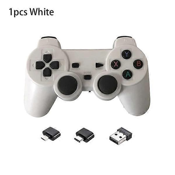 2,4 GHz Trådlös Spelkontroll för PC Laptop USB Spelkontroll Joystick för PS3 Android TV Box Windows Raspberry Pi 4 3 Joypad [DB] 1pcs White