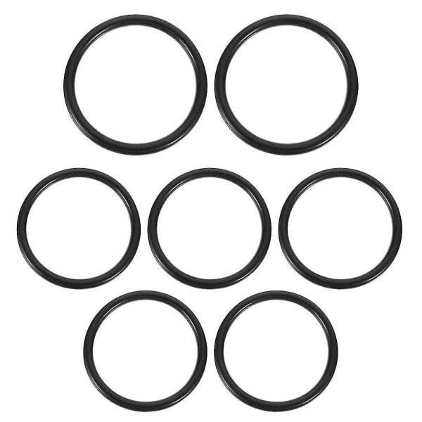 7 stk sorte ringe krystal syngeskål tilbehør Tibetansk skål pakning syngeskåle Stående ring syngeskål Gummiring [dB}