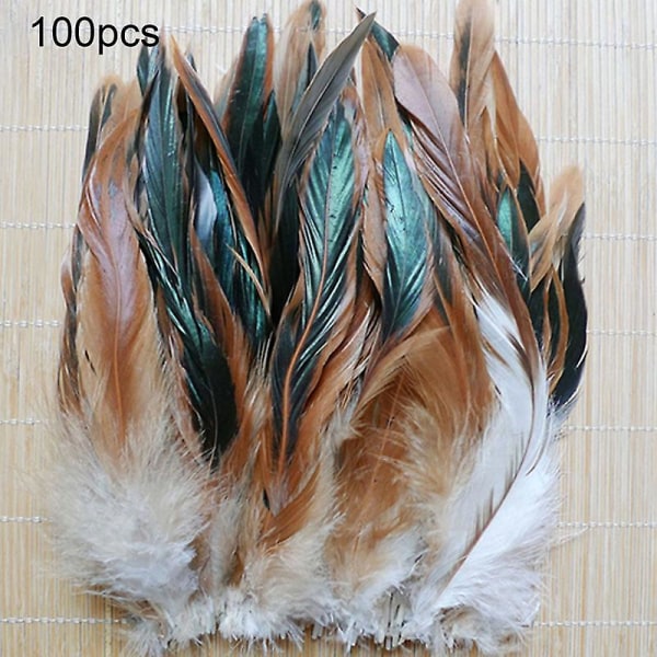 50 st 13-20cm Naturliga Vackra Tupp Stjärtfjädrar För Gör-det-själv-inredning Natural 100 Pcs