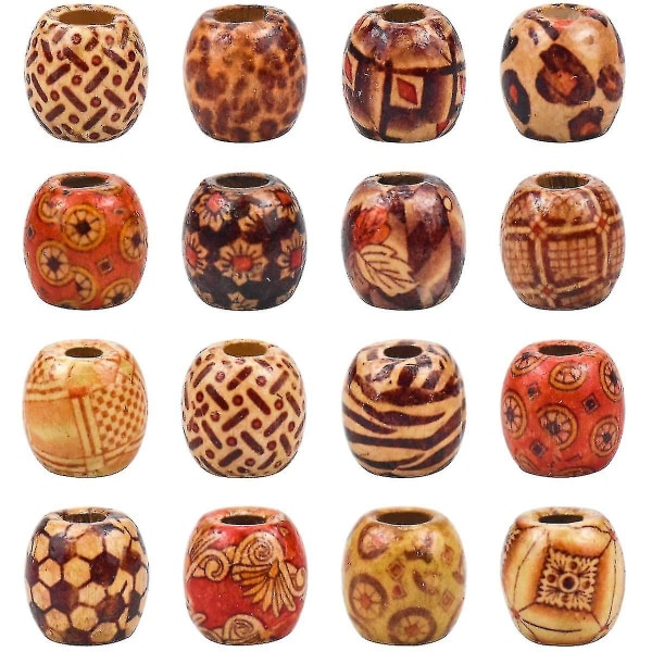 100pcs Wooden Beads For Crafts, Large Hole Beads For Macrame For Bracelet Necklace Jewellery Making Diy Hair Braid, 12mm [DB]