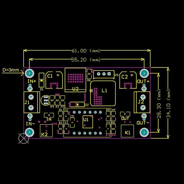 Buck Step-Down LM2596 Strømomformer Modul DC 2.5-40V til 1.25-37V Voltmeter db