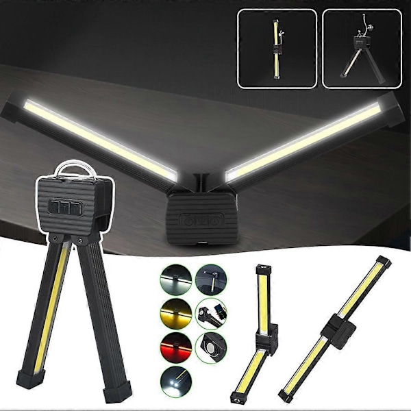 Magneettinen kuntosalilamppu LED-työvalo magneettijalustalla retkeilyyn [DB] Black