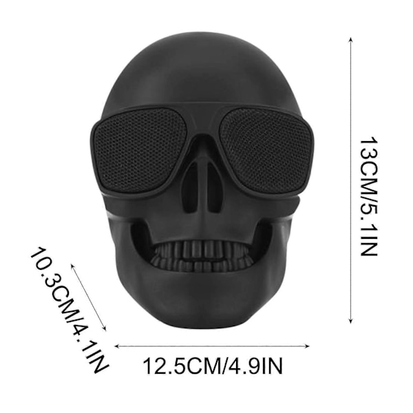 Kannettava Luuranko Kallo Bluetooth Langaton Kaiutin 15W BT4.0 FM Radio Halloween Langaton Kaiutin Halloween rekvisiitta äänirasia db BK