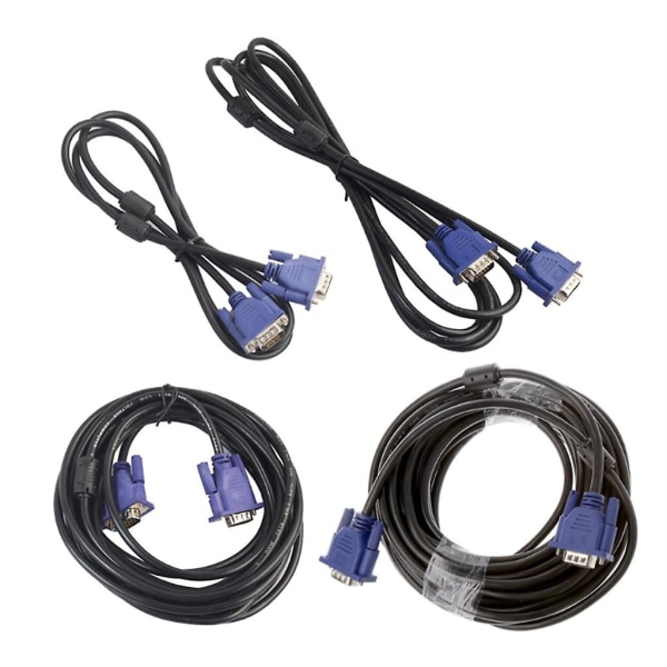 1,5/3/5/10m VGA 15-pin hann til hann forlengelseskabel for PC bærbar projektor HDTV [DB]