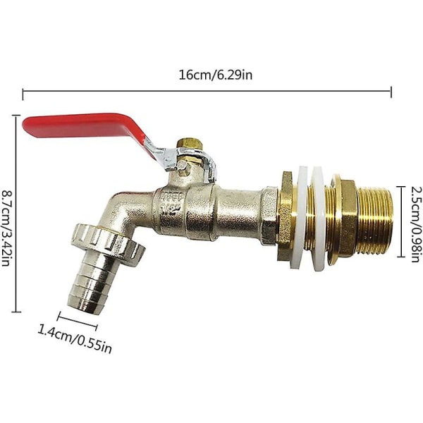 1000l Tank Kran, Regnvannshøsting Kran Tank Adapter 1/2 (13 Mm) Kran, Tank Adapter (1stk)