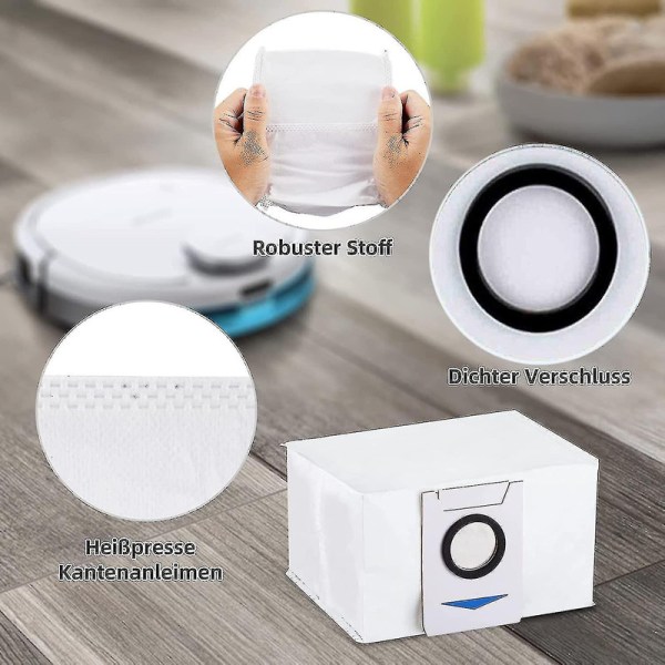 10 pakkauksen pölynimuripussia Ecovacsille Deebot X1 Omni -imuasema Ecovacsille Deebot X1 Omni, R [DB]