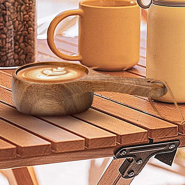 Träkaffemugg, handgjord campingvattenmugg, lätt träkaffemugg utomhusvattenbehållare, bärbar trädrickskopp för camping[DB] D