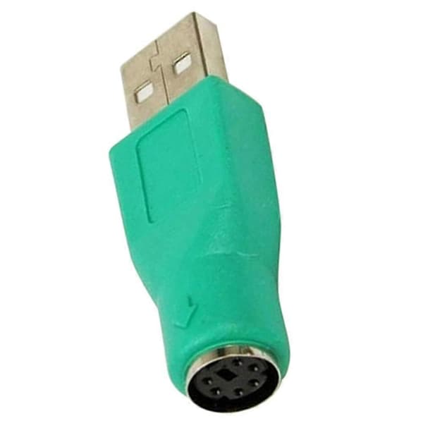 Cool grøn USB-han til PS2-hun konverteradapter til tastatur og mus