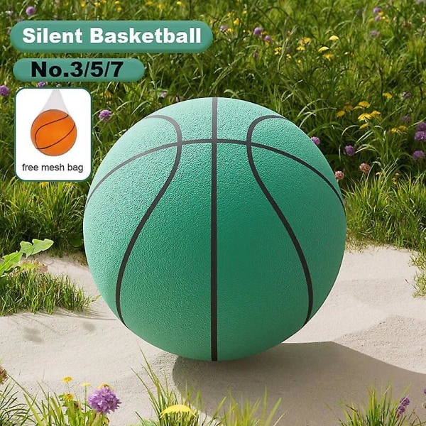 24 cm Storlek 7 Tyst Basketboll Studsande Hög Mute Ball Basket Sportspel Barn Födelsedag Julklapp Db basketball net