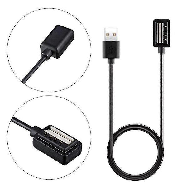 Smart Lader USB Ladekabel Hurtiglade Dokkingstasjon For Suunto 9/spartan Ultra/spartan Sport Smartklokke [DB] Black Square head