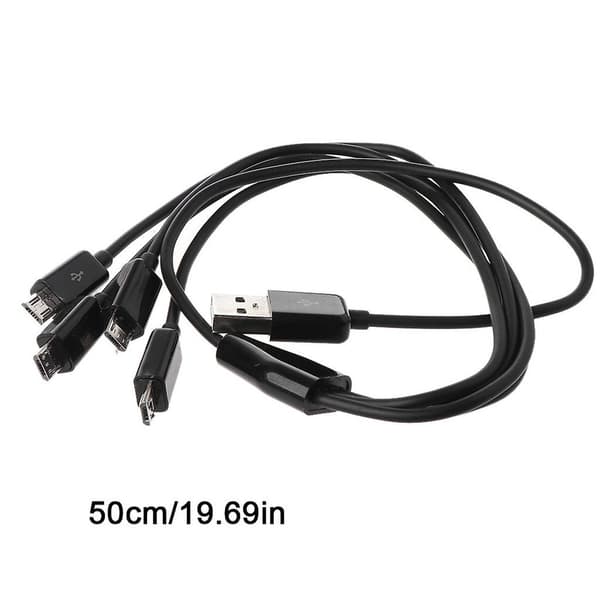 Usb 2.0 A Han til 4 Micro Usb Han Y Splitter Kabel Til Power Bank [DB] White