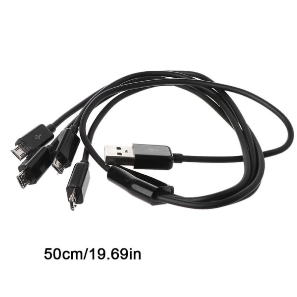 USB 2.0 A uros - 4 Micro USB Uros Y jakokaapeli power [DB] Black