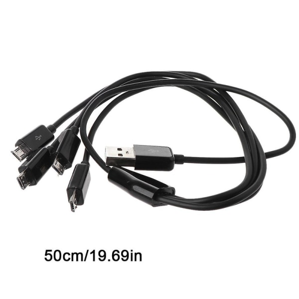 Usb 2.0 A -urosliitin 4 Micro Usb -urosliittimeen Y-haaroitinkaapeli virtapankille [DB] White