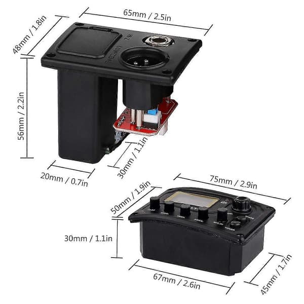 Akustisk guitar pickup tuner 5-bånds EQ equalizer akustisk guitar forforstærker piezo -amp forstærkersystem[DB]