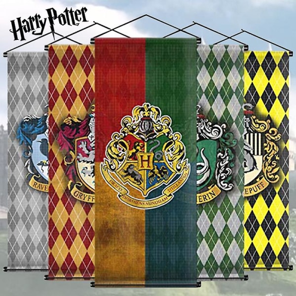 Harry Potter -fani ruudullinen riippuva lippu kuvakudos sisustus kohtaus koriste roikkuu maalaus lippu,Hufflepuff