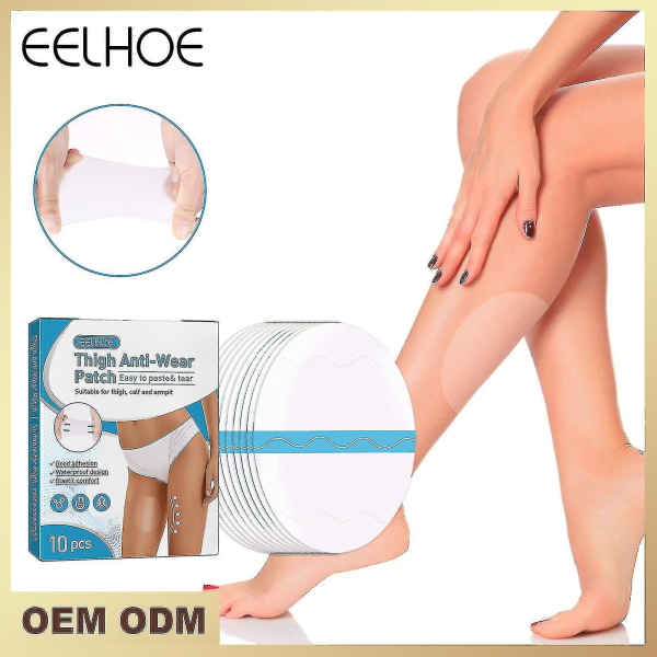 Eelhoe Lårlappar Osynliga antifriktionslårplåster Hög elasticitet för ben och knä Vadplåster 10 st/kartong