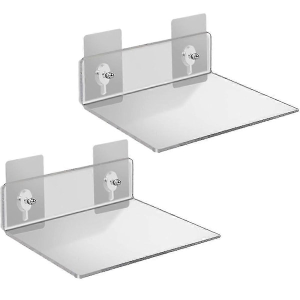 Flytande Hyllor Set om 2 - Utöka enkelt Väggutrymmet - Akryl Liten Vägg Hylla För Sovrum, Badrum, Spelrum, Vardagsrum, Kontor [db] 10*10cm