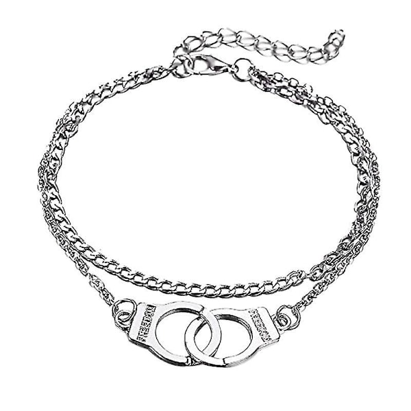 Gold Silver Handcuffs Anklet Couple Beach Anklet Foot Chain Fashion Jewelry [db]