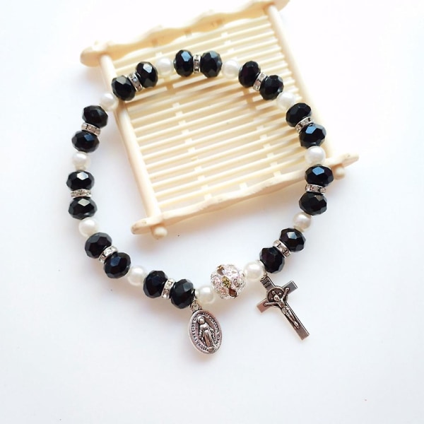 Cross Rosary Rannekoru Koristekoristeet Lahjatarvikkeet Tarvikkeet [dB} Black