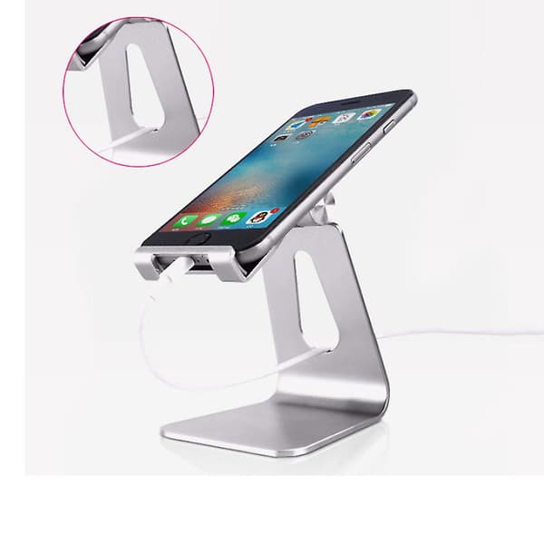 Justerbar mobiltelefon computer stand base i aluminium til skrivebordet