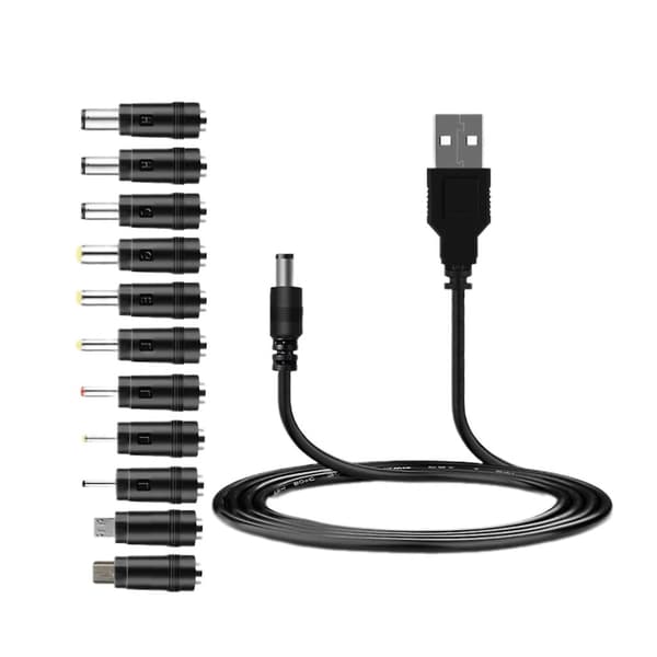 5V USB - DC5521 virtajohto tukee latausta, sisältää 12 liitintä [Db]