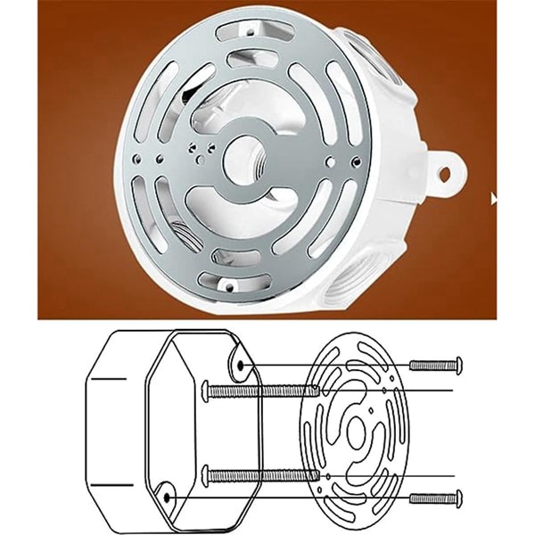 Lampemonteringsbrakett Belysningstilbehør Solid Bagua Board Vegglampe Enkelt Lysekrone Montering  [dB} Silver