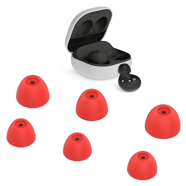 6 stk. udskiftningsørepropper i blødt silikone til Samsung Galaxy Buds2 DB Red Style A