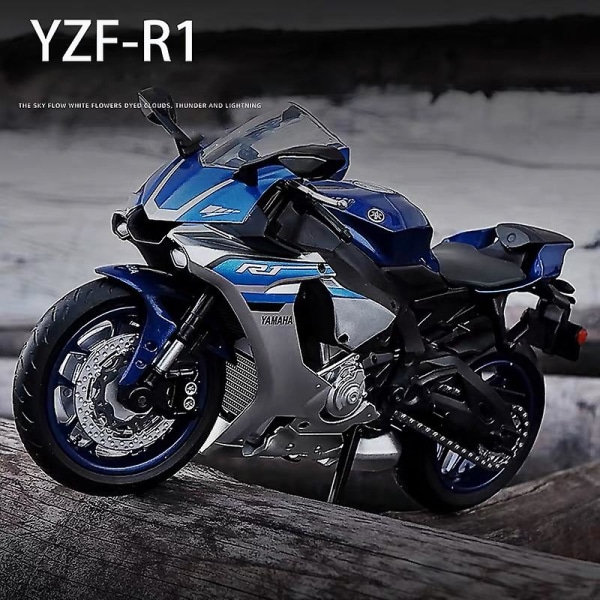 1/12 Seos Yamaha Yzf-r1 Yzfr1 Moottoripyörän malli Lelulelu Ajoneuvokeräily Autobike Shork-vaimennin Maastoauto Lelut Auto db Blue no box