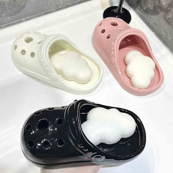 Kreativa Crocs Askkopp Ornament - Crocs Keramisk Askkopp Rolig Anti-Fluga Ask Ornament, 100% Ny [DB] black