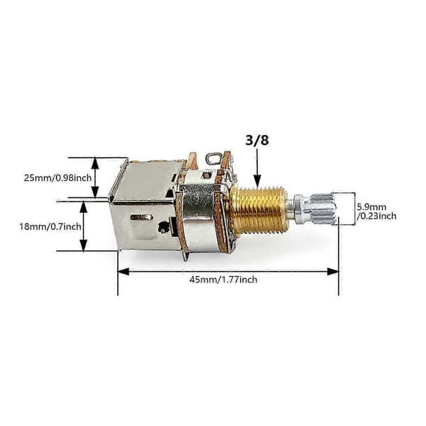 Gitarbryter kontrollpotensiometer A500K/B500K Push-Pull gitarpotensiometer erstatning holdbar[DB] B500K