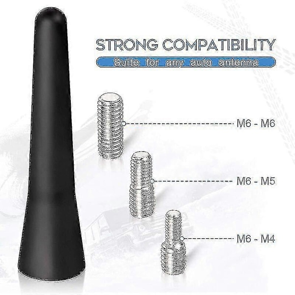 Auto FM DAB Antenne Bilradioantenne 6,5 cm Kort Mini Bilantenne Med Kraftig FM/AM/DAB Mottaksfunksjon [DB]