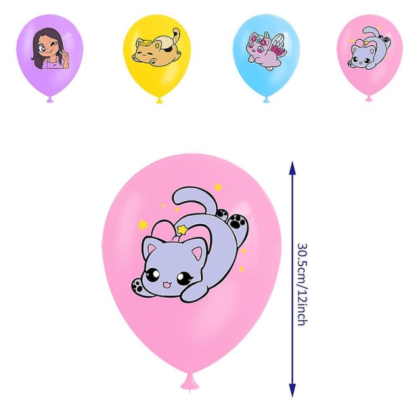 Aphmau födelsedagsfest dekorationer tecknad söt tema födelsedag dekorationer ballonger tårta topper banners DB