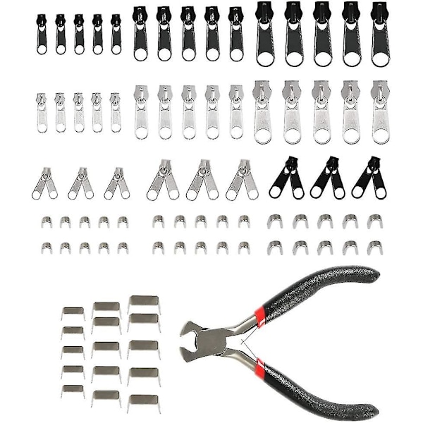 85 Delars Dragkedjereparationssats Dragkedjeersättningstillbehör Dragkedjeersättningstång T-x [db]