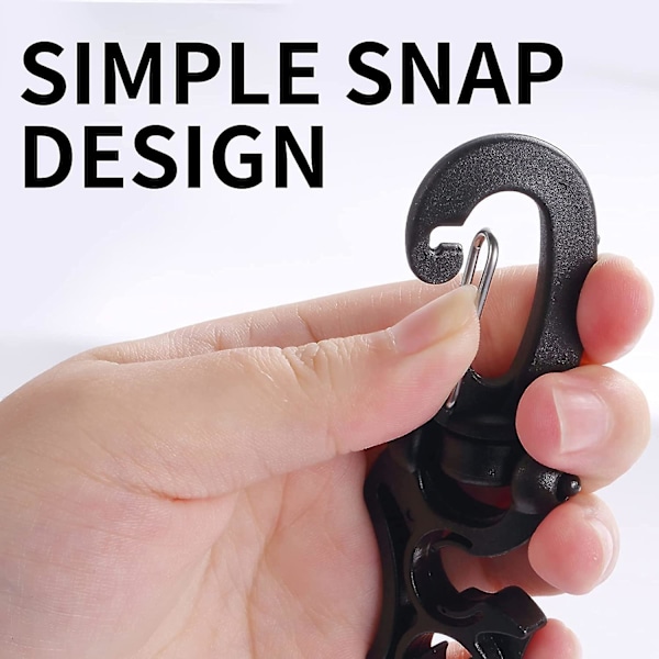 2 Pakker Scuba Slangeklips Scuba Dykking Slangeholder Klips, Dobbel BCD Slangeholder med Snapspenne [DB] As shown