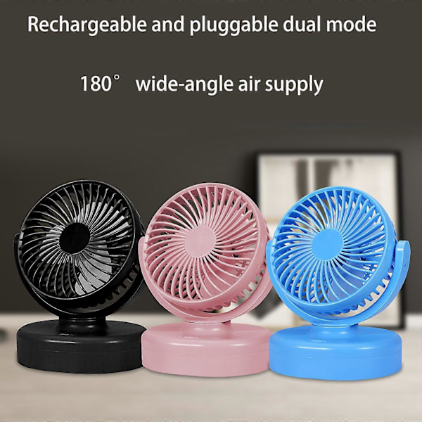 Mini Bilventilator USB Genopladelig Elektrisk Ventilator 3-Hastigheds Ventilatorer til Biler Lastbiler Busser [db] Black 6000mah