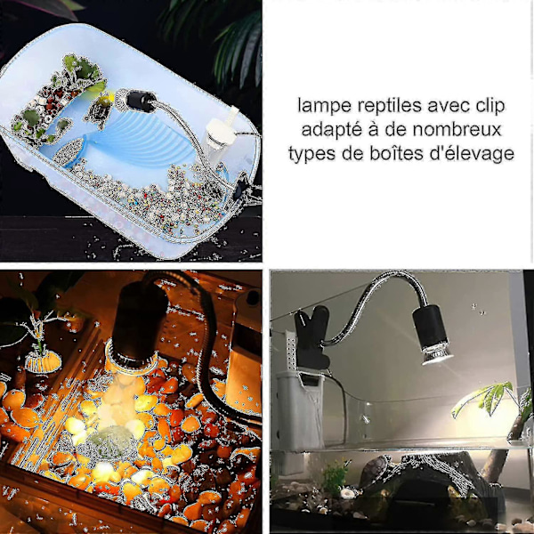 Skildpadde Varmelampe Sæt Reptil Varmelampe Med 2 Uva Uvb Pærer 25w 50w Lang Base Skildpaddelampe 360 Graders Rotation Til Skildpadde Reptil Firben Slanger [DB]