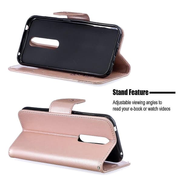 Imprint Butterfly Læder Wallet Case til Nokia 4.2 - Grøn [DB] Multicolor Rose Gold